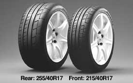 Custom designed tires and forged aluminum wheels